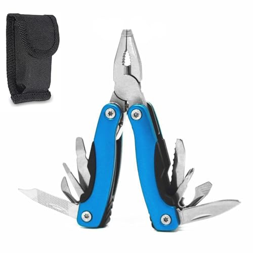 Alicates Multiusos, Alicates Plegables, Alicates Multifunción, Alicates Portátiles, Alicate Multiherramienta 11 en 1, Con Abrelatas, Destornillador, para Actividades al Aire Libre, Camping,Senderismo