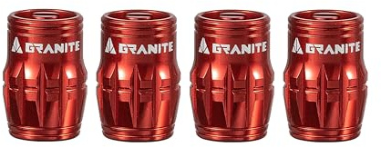 Granite Juicy Nipple Ventilkappe mit Ventilkern-Entfernungsfunktion, Reifenventilkappen Staubschutz für Fahrräder und Fahrzeuge, Langlebige Legierung Schrader-Ventilkappe, 4er-Set (Rot)