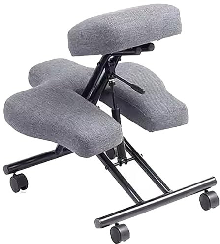 ASerZenith Schreibtisch-Kniestühle, Sitz- und Knie-Schreibtischstuhl, verstellbar mit Rädern, Bürostuhl mit Leinenkissen für zappelige Sitzer, ergonomischer ADHS-Stuhl Criss Cro