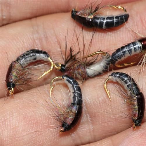 2 Stück braune realistische Nymphe zum Forellenangeln, künstliche Insektenköder, Angelausrüstung, Angeln, weiche Kunststoffköder, Jagd- und Angelköder, Köder und Lockstoffe