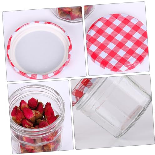 Amosfun 6 Pieces Honey Glass Jar Food Storage Containers Lids Preserving Jars for Honey Tea Candy Kitchen Seasoning Home Kitchen Use 200ml