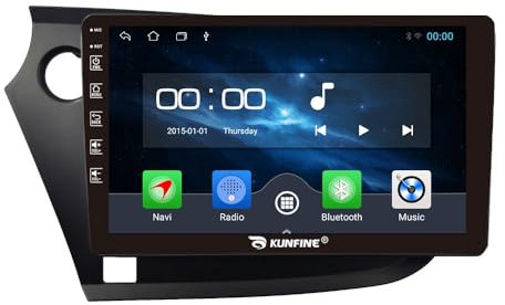 Quad Core 4G+64G Car CarPlay Android Auto 9 IPS Display Navigation Stéréo Touchscreen Headunit Pad Tablet Caméra arrière GPS Radio Lecteur multimédia pour Honda Insight 2009 LHD