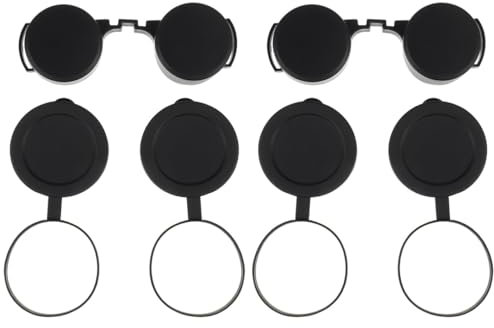 Homoyoyo Binocular Lens, Rubber Eyepiece Cover: 3Pcs Replacement Objective Lens Caps Rubber Cover Set Black for Binoculars Monoculars and Telescopes - Accessories 4.72X2.36X0.39in