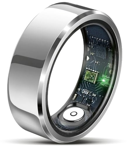 Beafon, Felixx - Anillo Inteligente SR6 de Plata tamaño 11 (64,6 mm), Seguimiento de la frecuencia cardíaca, Monitor de presión Arterial, podómetro, IP68, Bluetooth, Acero Inoxidable, Incluye Caja de