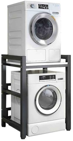 CHENLIU Dryer Stand Floor Standing 2 Tier Washer Dryer Stacking Rack, Height Adjustable, Washer Storage Rack Unit For Front Load Washers and Tumble Dryers, 350kg Capacity