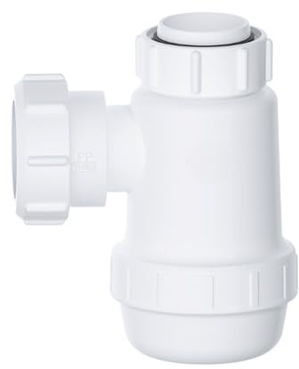 Hulthor 32mm Bottle Trap – Shallow & Height Adjustable Sink Waste Traps for Bathroom Basin Drain Kits, Perfect Basin Trap (Shallow (Low Profile))
