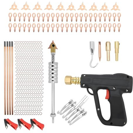 JF HOME BLISS 86 Pcs Professional Dent Puller Kit Heavy Duty Stud Welder & Paintless Dent Repair Tool Set for Cars, Trucks, SUVs Includes Slide Hammer Spot Welder Pulling Pads & Accessories