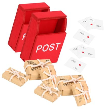 GARIOUANS 2ensembles Lot de Boîtes Aux Lettres Miniatures pour Maison De Poupée avec Sac à Courrier Et Accessoire De Décoration pour Garçon Fille
