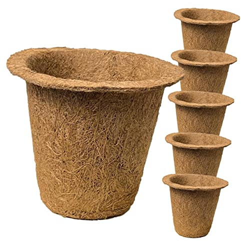 CIYODO 6 Piezas Macetas de Biodegradables Plantas Contenedores de Jardinería con Drenaje Iniciadores de Suculentas Jardín