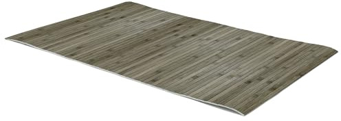 Comart - Tappeto Cucina Bamboo - 50x230 cm - Fondo Antiscivolo - Lavabile - Bambù Naturale Trattato - Resistente agli Schizzi - Passatoia Multiuso - Effetto Legno Opaco - Bambu Colorato - Grigio