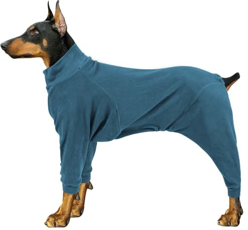 Hunde-Wintermantel für kleine, mittelgroße und große Hunde, zum Laufen, Spazierengehen, Schlafen, warmer Fleecepullover und winddichter Schlafanzug, Schneejacke, Größe XXL, Türkis