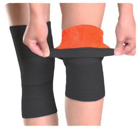 iEasey Genouillère en Bambou avec Doublure Chaude Genouillere Arthrose Genou Thermiques Attelle Genou Genouillères d'hiver pour Femme et Homme pour le Ski, le Cyclisme, l'Arthrite, Genou froid