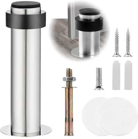 Stop Porte,Tadpolez Butée de Porte en Acier Inoxydable Murale/Sol, Bloc Porte Adhésif Anti-Choc & Réduction de Bruit, Protection Murs/Meubles sans Perçage