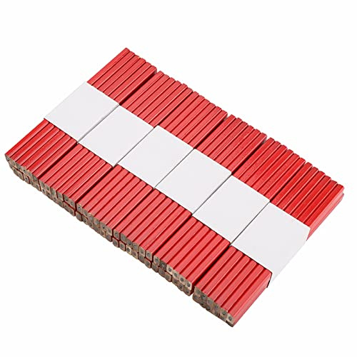 ERYUE Lápiz de Carpintero de Plomo Negro Duro Rojo, Herramienta Carpintería para Marcado Claro, 72 Uds., 175mm Escena aplicable: Trabajo Carpintería Profesional