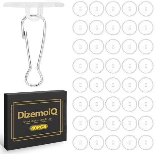 DizemoiQ 40 Stück Selbstklebende Deckenhaken Ohne Bohren 5kg Stark Transparente Haken für Küche Bad Schlafzimmer Wand Tür Deckenbefestigung Dekohaken