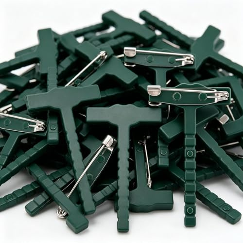 20Pcs Boutonniere Safety Pins, T Pins Plastic Buttonhole Brooch, Tiny Green Boutonniere Clips Corsage Supplies for Groomsmen Wedding Making a Corsage, Flowers Wedding Birthday Festivals