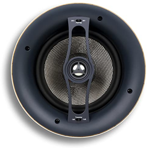 Micca Reference Series R-8C 2-Way in Ceiling in Wall Speaker, 8 Inch Woofer, 1-Inch Pivoting Aluminum Dome Tweeter, Tone Controls, 9.5-Inch Cutout Diameter, Each, White