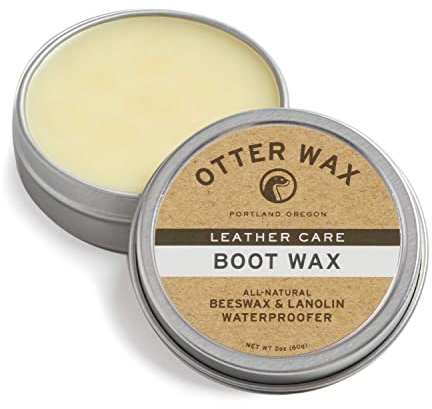 Otter Wax Boot Wax | 2 oz | Heavy-Duty Leather Waterproofing Wax & Protective Leather Sealant for Leather Boots, Hats, & Rain Gear | All-Natural & PFAS-Free Beeswax Protectant | Made in Portland USA