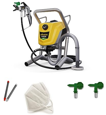 WAGNER Airless ControlPro 250M Paint Sprayer for interior and exterior wood, metal, wall and ceiling paints, covers 15 m² in 2 min, 110 bar, adjustable spray pressure, 9 m hose
