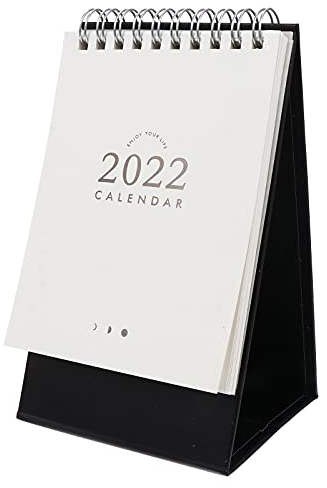 TOYANDONA Juli 2020 bis Dez. 2021 Schreibtischkalender Mini Desktop Stehend Flip Monatskalender für Schule Zuhause Büro Zeitplan Planer (weiß)