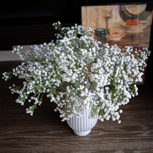 Künstliche weiße Blumen, 30 Stück, Blumen, künstliche Schleierkraut, Blumensträuße, Arrangement für Hochzeit, Party, Dekoration, Zuhause, Büro, Garten (weiß, 30 Stück)