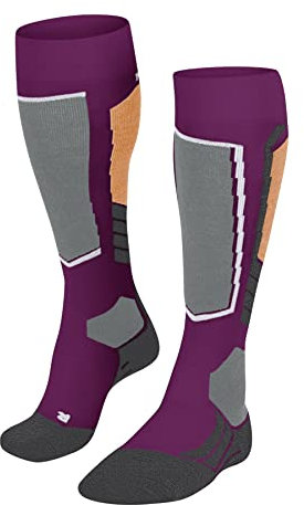 FALKE Damen Skisocken SK2 Intermediate Wool W KH Wolle warm dick 1 Paar, Lila (Radiant Orchid 8692), 35-36