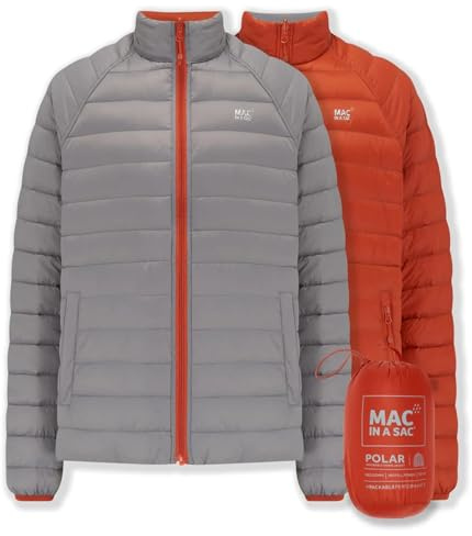 Mac in a Sac Polar II vändbar dunjacka för män – vattenavvisande, lätt, extra varm, blixtlåsfickor, 90% dun, 10% fjäder – 2 rockar i 1