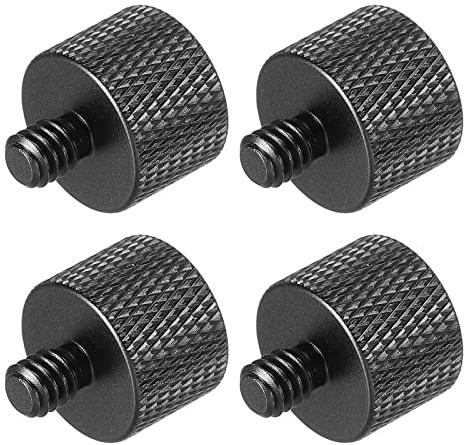 PATIKIL 4Pack Mikrofonstativ Adapter 1/4 Stecker an 5/8 Buchse Kamera Schraube Gewinde Adapter für Mikrofon Stativständer Schwarz