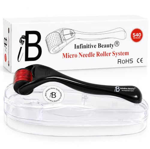 Derma Roller INFINITIVE BEAUTY 540 Titanium Alloy Microneedle Roller for Skin, Face Beard & Hair (0.5mm)