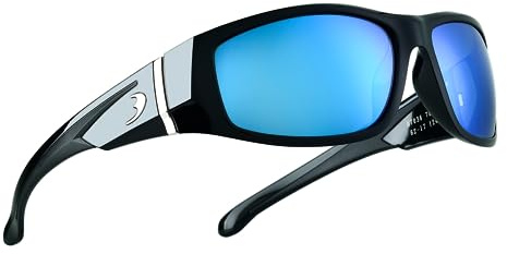 BNUS Polarized Sunglasses with Corning Glass Lens - High Definition, Fashionable, and Scratch-Resistant (Black/Blue Flash Polarized, Glass Lens)