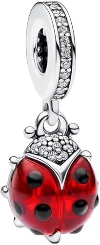 TINSLO Bead Charm Ciondolo Argento Sterling 925 con Cubic Zirconia Pendenti per Pandora Braccialetti, Compatibile con Braccialetti e Collane europei