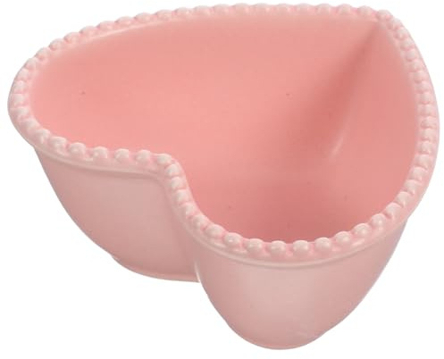 Angoily Bol à Dessert en Céramique Rose de Cœur pour Service | Corbeille de Fruits, Saladier Cuisine et Restaurant, Finition Élégante et Aspect Créatif