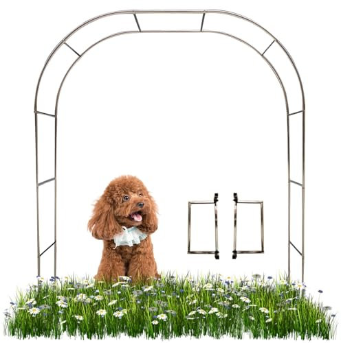 19/25 MM Rosenbogen Rankhilfe Kletterhilfe Gartenbogen Aus Edelstahl, Hochzeit Dekorationen Für Zeremonie Draußen, Breit Robuste Metall Rankgitter Rosenhilfe(25mm+Base,3.2 * 2.4m(10 * 7.9ft))