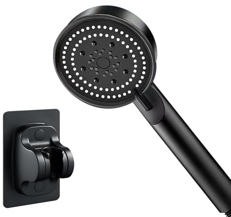 High Pressure Shower Head - 5 Modes With Filtered Design, No Punch Base, Turbo Powerful for Low Water Pressure, Fits Shower Hose