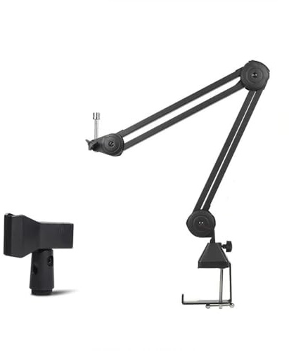 Mic Arm Foldable Low Profile Mic Arm, Maximum Load 2kg Suspension Boom, Desktop Boom Microphone Stand With Universal Clip For Streaming Recording Podcast Game 360° Mic Stand (Size : Short)