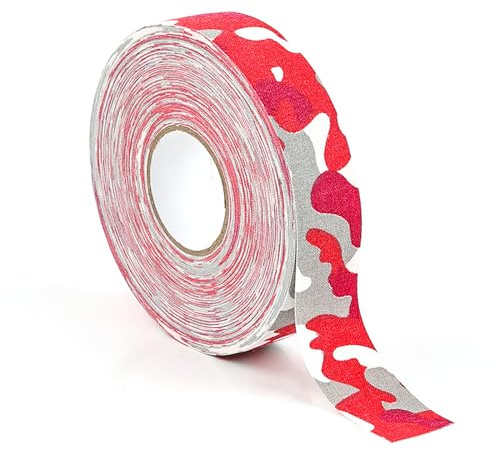 Skyzone Hockeyschlägerband, Sport-Eishockey-Griffband Anti-Rutsch-Stoff-Eishockeyband für Badmintongriff, Tischtennisschläger, Springseil, Golfmast, Tenniskürbisschläger (Red Camouflage)