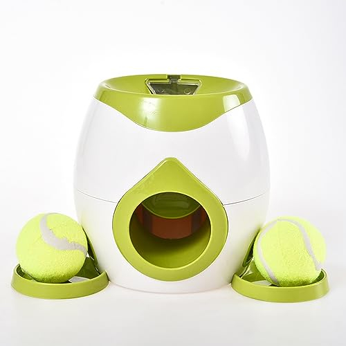 ASIAD Pet Activity Snack Ball,Dog Treat Dispenser Interactive Dog Toy Dog Automatic Ball Snack Reward Machine for Training Dogs,White