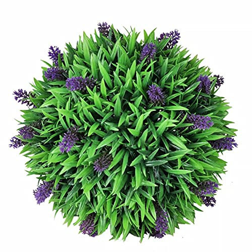 Homgoday Set mit 2 künstlichen Buchsbaumkugeln mit Lavendel, 30 cm