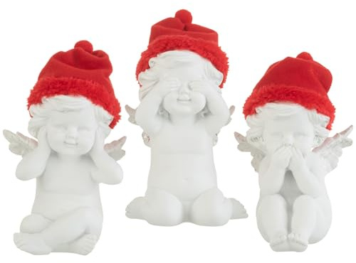 Pommerntraum ® | 3-ER Set! WohnDekoration Dekorationsfiguren WohnDeko Weihnachtsdekoration 3 Engel Schutzengel Engelchen Weihnachtsengel - Nichts HÖREN Nichts Sagen Nichts SEHEN … (Engel)