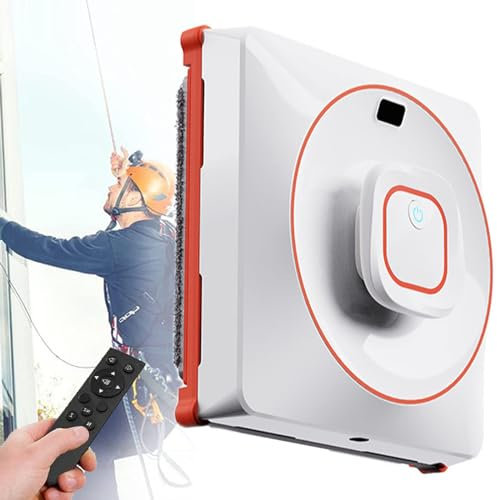 2500Pa Robot Window Cleaner (3 Path Modes), Automatic Robot Window Cleaner + Water Spray, Smart Glass Cleaning Robotic - Remote Control + 70Ml Water Tank
