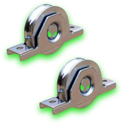 DECO FER FORGE- 2 Roues Galet Portail Coulissant Rainure Gorge Ronde en U- Roulette Portail Coulissant A Encastrer- Diamètre Roue Ø 50 mm Support 100 kg- Roulette Charge Lourde- Pour Porte Coulissante