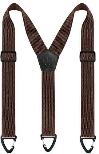 Fevaeno Hosenträger Herren Breit 4cm Anti-Rutsch-Schnalle Einstellbar und Elastische Einheitsgröße Hosenträger für Herren und Damen (Brauns)