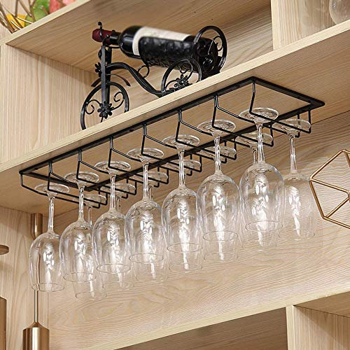 TELAIUS Portabottiglie da Vino Portabicchieri da Vino sospeso, Armadietti in Legno massello Portabicchieri rovesciato Portabicchieri sospeso Portabicchieri da Vino per la casa/Nero/70 cm