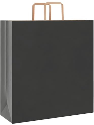 vidaXL Papperspåsar 50 st med handtag svart 45x17x48 cm, papperspåse, papperspåse med handtag, papperskasse, påse, papper presentpåse