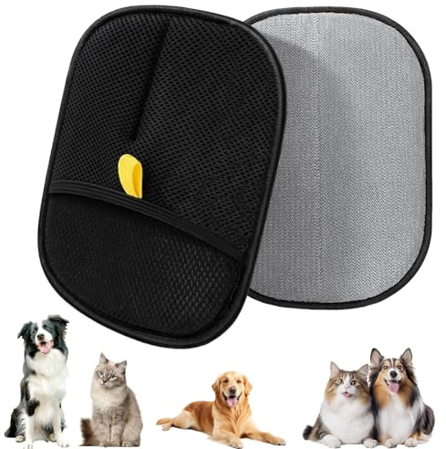 Infreecs 2 Pack Magic Brush Pet Hair, Double Sided Pet Hair Removal Gloves, Reusable Electrostatic Dog Cat Grooming Glove for Furniture, Clothes, Sofa, Bed, Carpet