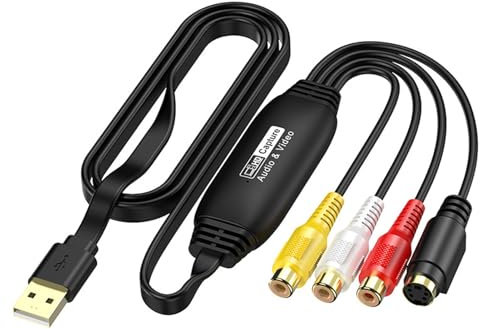 CLSSLVVBN Appareil de Capture vidéo USB Transférez Facilement des VHS vers DVD Convertisseur de Bande Mini DV vers numérique Convertisseur ABS VHS vers numérique