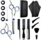 Hairdressing Scissors, Stainless Steel 15 Piece Thinning Scissors Set, Professional Hairdressing Set with Protective Case, Extra Sharp and Precise for Barbers and More, Haircutting Scissors Women Men