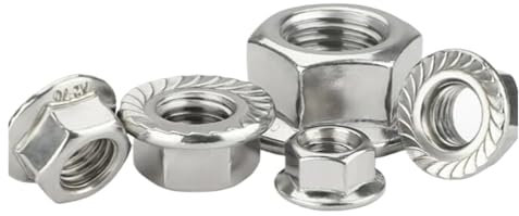 5-50 STÜCKE M3-M12 Edelstahl Sechskant Sechskantkopf Gezackte Spinlock Flanschmutter Kontermutter Kontermutter DIN6923(M3 50pcs)