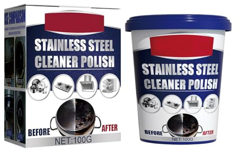 KOAHDE Stainless Steel Clean Wax,Metal Polish Paste,Stainless Steel Cleaner for Pots and Pans,Stainless Steel Cleaner and Polish,Kitchen All-Purpose Heavy-Duty Cleaning Wax,100G,1PC