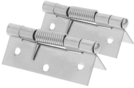 Lurrose 2 Stück Türscharniere Aus Edelstahl Mit Selbstschließendem Federmechanismus Geräuscharm Verzinktes Material Geeignet Für Holztüren Und Fliegengittertüren